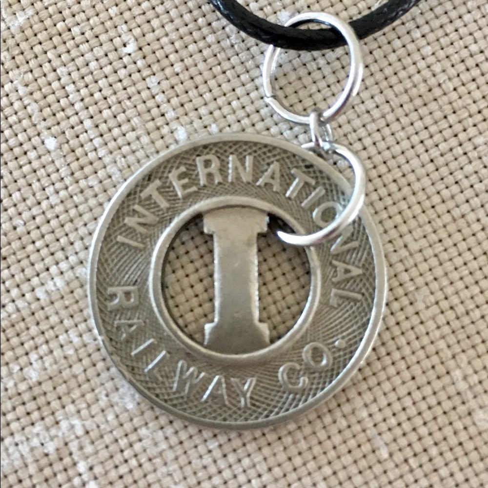 HAND CRAFTED Vintage Railway Token Necklace